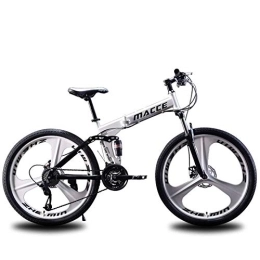 HKPLDE Fahrräder HKPLDE Faltbares Mountainbike Für Erwachsene, 21 Speed Country Mountainbike 26 Zoll Mit Doppelscheibenbremse Carbon Steel Frame MTB Fahrrad Mit 3 Schneidrad-Weiß