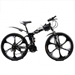 HLMIN 26 Zoll Klappfahrrad Mountainbike MTB Kotflgel Vorne Und Hinten Mit Stnder Aluminiumlegierungs-Rahmen (Color : Silver, Size : 27speed)
