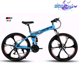 CZYNB Fahrräder Hochwertig Außen 27 Geschwindigkeit ? Klapprad Mountainbike for Männer und Frauen mit Carbon-Stahlrahmen und Doppelscheibenbremse Adult Rennrad for Arbeit oder Schule (Color : Blue, Size : 24)
