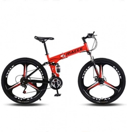 CZYNB Fahrräder Hochwertig Tragbare 24 Zoll Weels Erwachsener Klapprad 21 Geschwindigkeit High Carbon Stahl Fahrrad Mountain Trail Bike mit Doppelscheibenbremsen Rennrad, Rot (Color : Red)