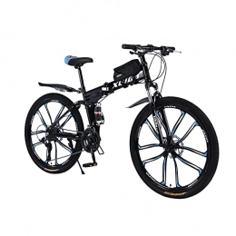 ZWHDS Fahrräder Hohe Qualität 26 Zoll Klapprad Hochwertiges Metall Damenfahrrad Für Damen und Herren Vollgefedert Rahmen mit Fahrradtasche