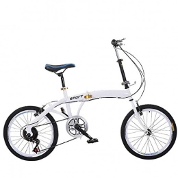 HY-WWK Falträder HY-WWK Adult Folding City Fahrrad, Doppel-V-Bremse 20 Zoll Student Commuter Bike 6-Gang-Anti-Rutsch-Reifen Rahmen Aus Kohlenstoffstahl