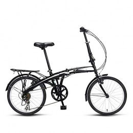 HY-WWK Falträder HY-WWK Faltbares Fahrrad Für Erwachsene, Rahmen Aus Hochkohlenstoffhaltigem Stahl 20 Zoll Ultraleichtes City Commuter Bike 7-Gang-Vorder- Und Hinterrad-V-Bremsen Aluminiumlegierungsräder, Weiß, Schwar