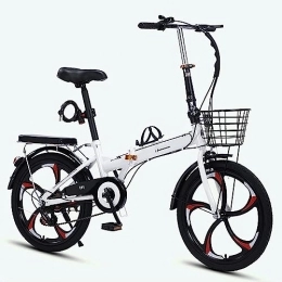 JAMCHE Fahrräder JAMCHE Faltrad für Erwachsene, Fahrräder aus Kohlenstoffstahl, 7-Gang-Antrieb, mit Gepäckträger hinten, Kotflügel vorne und hinten, Faltrad für Erwachsene und Jugendliche