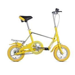 JHEY Fahrräder JHEY 12-Zoll-Leichtgewicht Freizeit Fahrräder Tragbare Komfortable Single Speed ​​Rad faltendes Fahrrad (Color : Yellow)
