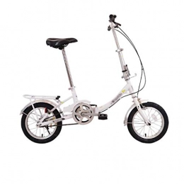 JHEY Falträder JHEY Kompakt und leicht Folding Fahrrad Geneigte Stem Design Klemmen Brems High Carbon Steel Bike (Color : White)