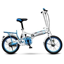 JHNEA Fahrräder JHNEA 20 Zoll Faltrad Klapprad, Kohlenstoffstahlrahmen Fahrrad Klappfahrrad mit Ständer Gepäckträger und Komfortsattel Campingrad Citybike, Blue