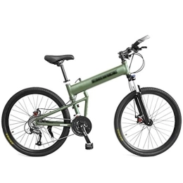 Jixi Falträder Jixi Klapprad Mountainbike Off-Road-Fahrrad 24 Zoll-Aluminiumlegierung-Fahrrad-27 mit Variabler Geschwindigkeit Fahrraddoppelscheibenbremse Faltrad (Color : Green, Größe : 24in-27 Speed)