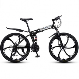 JLFSDB Fahrräder JLFSDB Mountainbike Fahrrad Faltbare Bergfahrräder 26" Ravine Bike mit Doppelscheibenbremse Doppel Fahrwerk, Carbon-Stahlrahmen 21 24 27 Geschwindigkeiten (Color : Black, Size : 21 Speed)