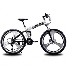 JLRTY Fahrräder JLRTY Mountainbike Faltbare Mountainbikes Unisex 26 ‚‘ Leichtgewicht Carbon-Stahlrahmen 21 Geschwindigkeitsscheibenbremse Fully (Color : White, Size : 27speed)