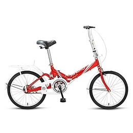 JWCN Falträder JWCN Faltbares Fahrrad, 20 Zoll, komfortabel, mobil, tragbar, kompakt, leicht, tolles gefedertes Faltrad für Männer, Frauen, Studenten und städtische Pendler, rot, Uptodate