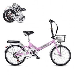 JYCTD Zusammenklappbares Fahrrad für Erwachsene, 20-Zoll-ultraleichtes tragbares 6-Gang-Fahrrad für Männer und Frauen, einstellbare Dämpfungsfeder für Sattel/Griff, Pendelrad
