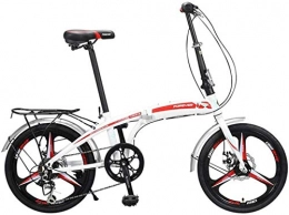 JYD Falträder JYD 20 Zoll Klapprad, 7-Gang Ultraleichtes tragbares Citybike-Jugendschülerrad für Erwachsene 6-6, rot (Color : Rot)