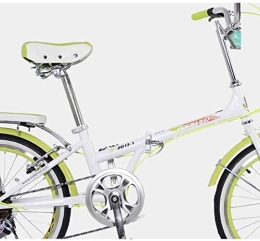 JYD Fahrräder JYD Klapprad, 7 20-Zoll-Klapprad mit Variabler Geschwindigkeit, Rahmen aus kohlenstoffhaltigem Stahl, männliches und weibliches Studentenrad City Commuter Bike 6-6, Rosa (Color : Rosa)