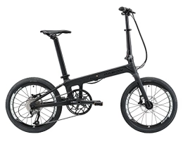 KABON Fahrräder KABON Faltrad für Erwachsene, Kohlefaser Mini Compact Faltrad für Frauen Pendler City Faltbares Fahrrad 20 Zoll Rad (Schwarz)