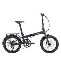 KABON Fahrräder KABON Klapprad 20 Zoll Carbon, 9 Geschwindigkeit Faltrad mit Carbon Rahmen Ultraleichtes Mini Stadtfahrrad Faltrad Klapprad Herren Damen (Neu Schwarz)
