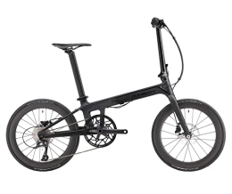KABON Fahrräder KABON Neues Upgrade Faltrad, 20 Zoll Carbon Fiber Rahmen mit Carbon Laufradsatz 9 Speed Mini City Bike Faltbares Fahrrad für Frauen Erwachsene Männer Ultra-Light (Schwarz)
