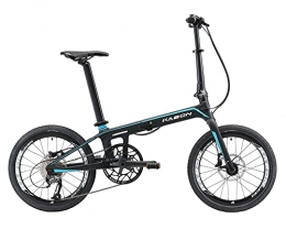 KABON Fahrräder KABON S Faltrad für Erwachsene, Kohlefaser Mini Compact Faltrad für Frauen Pendler City Faltbares Fahrrad 20 Zoll Rad (Blau)