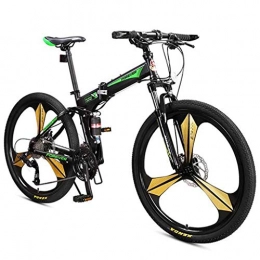Kays Fahrräder Kays Mountainbike Faltbare 26" Damen / Herren Mountainbikes Leichte 27 Geschwindigkeiten Aluminium Rahmen Vollfederung Scheibenbremse (Color : Green)