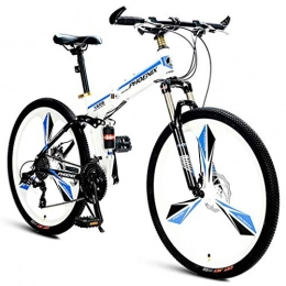 Kays Fahrräder Kays Mountainbike Mountainbike, 26 Zoll Faltbare Fahrräder 27 Geschwindigkeiten MTB Leichtes Aluminium Rahmen Scheibenbremse Fully (Color : Blue)