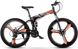 Kcolic Faltrad High Carbon Steel 24 Zoll 21 Variable Geschwindigkeitsrad Mountainbike Doppelte Stoßdämpfung Erwachsene Outdoor Fahrrad A,24inch