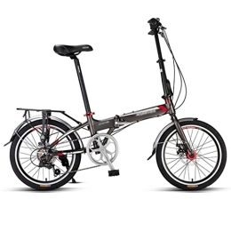 KDHX Falträder KDHX 20 Zoll Mountainbike Faltbares Fahrrad Volle Shimano 7-Gang-Schaltung Aluminium Rahmen Federung Doppelscheibenbremse Für Erwachsene und Jugendliche (Color : Black)
