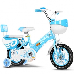 Bicicletta Fahrräder Kinderfahrrad für Kinder von 12-18 Zoll (12-18 Zoll), zusammenklappbarer Rahmen für Upgrade und Zusatzrad Flash 105*64*75cm blau