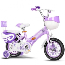 Bicicletta Fahrräder Kinderfahrrad für Kinder von 12-18 Zoll (12-18 Zoll), zusammenklappbarer Rahmen für Upgrade und Zusatzrad Flash 105*64*75cm violett