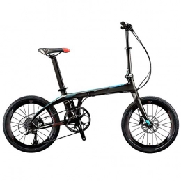 Kiyte Fahrräder Kiyte 22-Gang Leichte Falträder, City Commuter Fahrrad mit Doppelscheibenbremse für Stadtradfahrten Im Freien, Blau, 20IN
