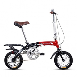 VELO Fahrräder Klapprad, 12 Zoll (30, 5 cm), Mini, tragbar, klein, mit Rädern für Erwachsene, aus Aluminiumlegierung, zusammenklappbar, super leicht (Farbe: Rot, Größe: 113 x 57 x 98 cm)