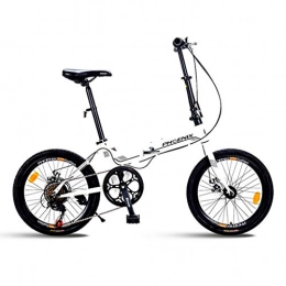 Bicicletta Fahrräder Klapprad, 20 Zoll, 7 Gänge, für Erwachsene und Kinder, leicht, für Erwachsene, Ultraleicht 150*60*110cm weiß
