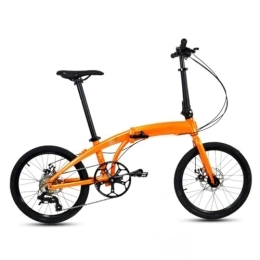 Generic Fahrräder Klapprad, 50, 8 cm, Rahmen aus Aluminiumlegierung, mechanische Scheibenbremse, faltbar, Orange, 20 Zoll (140–180 cm), # 8 Geschwindigkeiten