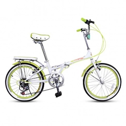 Mzl Fahrräder Klapprad for Männer und Frauen Erwachsener Ultra Bewegliches kleines Fahrrad 20 Zoll 7-Gang-Schalt Erwachsene Fahrrad (Farbe : Grün)