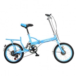 Bicicletta Falträder Klapprad für Erwachsene, für Jungen und Mädchen, 20 Zoll (50, 8 cm), tragbar, stoßabsorbierend, kleine Einzelgeschwindigkeiten 150*65*95cm blau