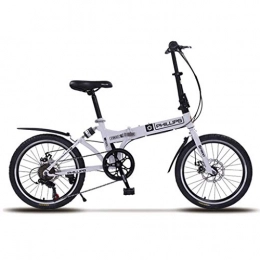 Bicicletta Falträder Klapprad, leicht, leicht, mit variabler Geschwindigkeit, tragbar, klein für Erwachsene 155*75*110cm weiß