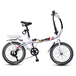VELO Fahrräder Klapprad, tragbar, klein, mit variabler Geschwindigkeit, zusammenklappbar, 16 Zoll (35, 6 cm), für Erwachsene, zusammenklappbar, (Farbe: weiß, Größe: 115 x 82 x 100 cm)