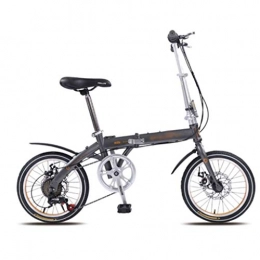 Klappräder Fahrräder Klappräder Frauen-Ultra-Light Bewegliche Variable Speed ​​Minifahrrad 16 Zoll Erwachsene Erwachsene Erwachsene Männer Und Frauen 16 Zoll (Color : Gray, Size : 16 inches)