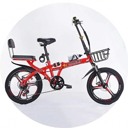Klappräder Fahrräder klappräder HAIZHEN16 / 20 Zoll Faltrad, 6-Gang City Mountainbike Für Erwachsene / Jugendliche Männer Und Frauen(Size:16 Zoll, Color:rot)