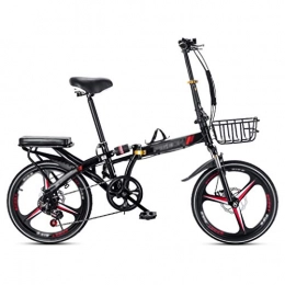 Klappräder Fahrräder Klappräder Sportfahrrad Dreifarbiges Faltrad Ultraleichtes Mini Shift Mini Fahrrad 20 Zoll tragbares Sportrad für Erwachsene (Color : Black, Size : 150 * 10 * 116cm)
