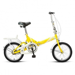 Klappräder Fahrräder Klappräder Sportfahrrad faltbares Aufbewahrungsfahrrad tragbares kleines Sportfahrrad 16 Zoll Single Speed Erwachsenen Kinderfahrrad (Color : Yellow, Size : 135 * 10 * 99cm)