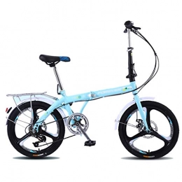 Klappräder Fahrräder Klappräder Sportfahrrad Faltbares Fahrrad Variable Geschwindigkeit 20 Zoll Sportfahrrad für Erwachsene Ultraleichtes tragbares kleines Fahrrad für Erwachsene (Color : Blue, Size : 149 * 10 * 111cm)