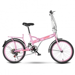Klappräder Fahrräder Klappräder Sportfahrrad Faltbares tragbares Fahrrad Stoßdämpfendes ultraleichtes kleines Roller 16-Zoll-Sportfahrrad mit Variabler Geschwindigkeit (Color : Pink, Size : 135 * 10 * 93cm)