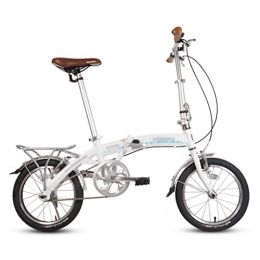 Klappräder Fahrräder Klappräder Sportfahrrad Faltrad aus Aluminiumlegierung 16 Zoll tragbares Fahrrad für Erwachsene Ultraleichtes tragbares kleines Sportfahrrad (Color : Weiß, Size : 130 * 10 * 105cm)