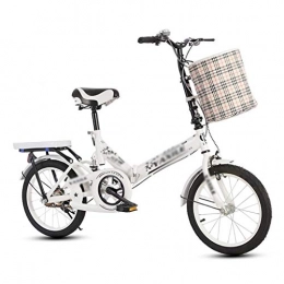 Klappräder Fahrräder Klappräder Sportfahrräder kleine Falträder tragbare Stallräder für Erwachsene 20-Zoll-Offroad-Sporträder mit Stoßdämpfung (Color : Weiß, Size : 150 * 10 * 115cm)