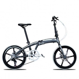 Klapprder Falträder Klappräder Ultra Light Beweglicher Aluminiumlegierung-Fahrrad Variable Speed ​​männliche Und Weibliche Erwachsene Fahrrad Outdoor Reiten Fitness-Fahrrad (Color : Gray, Size : 20inches)