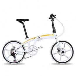 Klapprder Falträder Klappräder Ultra Light Beweglicher Aluminiumlegierung-Fahrrad Variable Speed ​​männliche Und Weibliche Erwachsene Fahrrad Outdoor Reiten Fitness-Fahrrad (Color : Weiß, Size : 20inches)