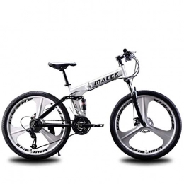 KOSGK Fahrräder KOSGK Klappbare Mountainbike-Kinderfahrräder 24 ' / 26' Stahlrahmen 27-Gang-Feuerwehrschalthebel Tourney-Schaltwerk, weiß, 24 '