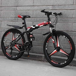 KRXLL Fahrräder KRXLL Mountainbike Doppelscheibenbremse Vorder- und Hinterradgabel Anti-Rutsch-Klappräder Leichter Aluminiumrahmen 24-Gang 26-Zoll-Rad