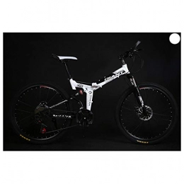 KXDLR Falträder KXDLR 26" Fahrräder Full Suspension Mountainbike, 21-30 Beschleunigt High-Carbon Stahlrahmen Stoßdämpfung, Weiß, 30 Speed