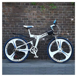 KXDLR Fahrräder KXDLR 26" Full Suspension Unisex Mountainbike, Hochfesten Stahlrahmen Und Alu-Gabel, Doppelscheibenbremssystem, 3 Speichen-Rad, 24-Gang, Weiß